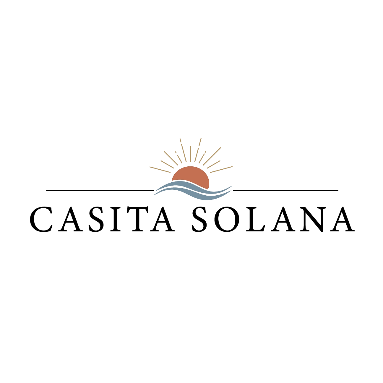 Logo para Casita Solana — AirBnB en Puerto Rico con sol y olas del mar